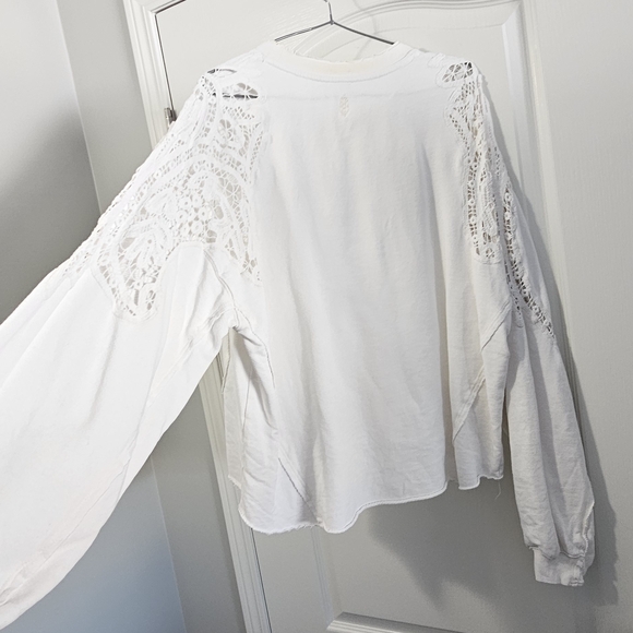 FP Movement by Free People Tops - FP Movement by Free People White Lace Sweatshirt